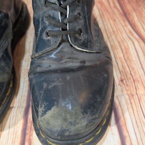 Dr. Martens Dark Green Blue The Original Leather Lace-Up Mid-Calf Boots Size 10 - Picture 3 of 11
